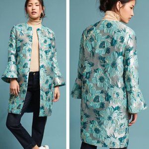 RARE NWT Anthropologie Ornate Metallic Jacquard Coat 6